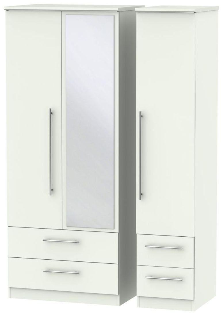Sherwood Porcelain 3 Door Combi Wardrobe - 1 Mirror