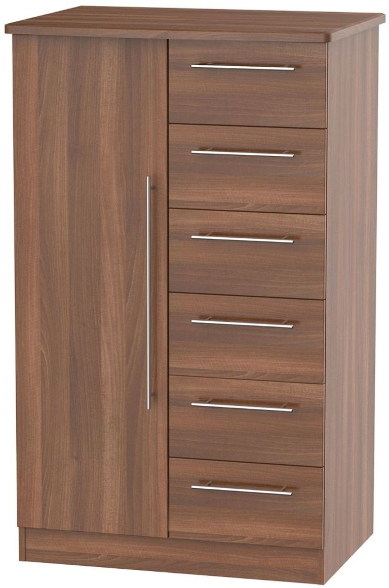 Sherwood Walnut Effect 1 Door Midi Wardrobe