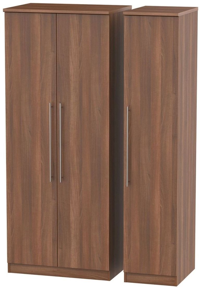 Sherwood Walnut Effect 3 Door Triple Wardrobe