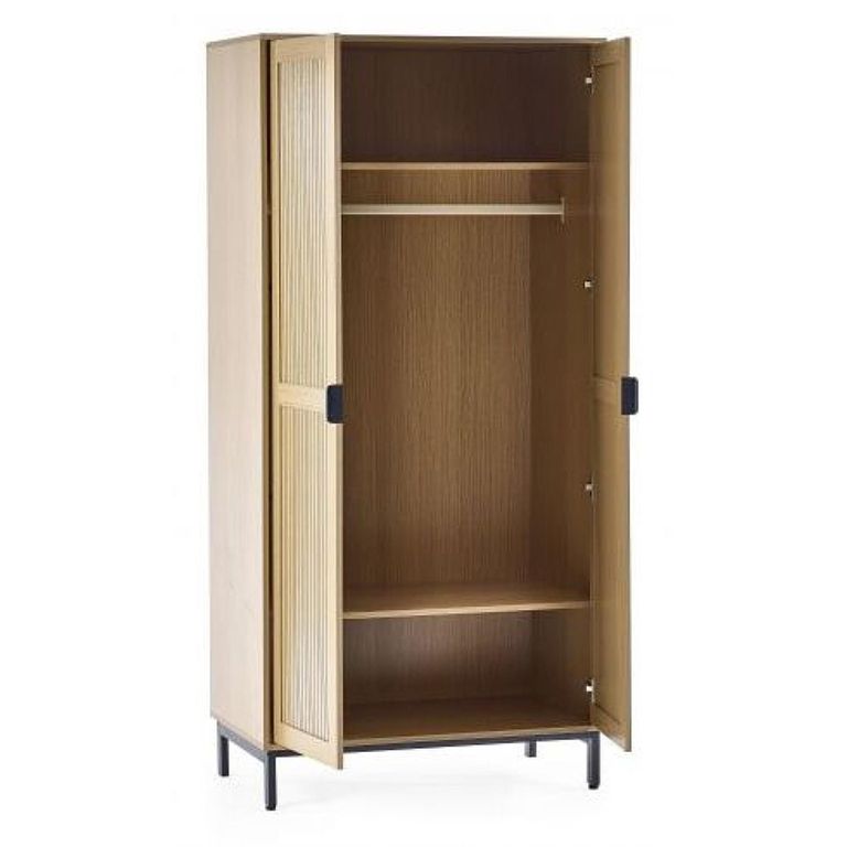 Sia Wardrobe - 2 Door - Ribbed - Oak