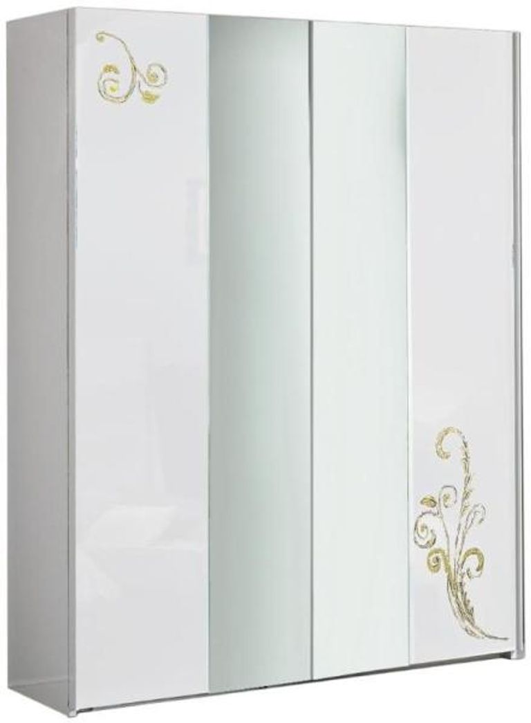 Sofia White Italian 2 Door Sliding Wardrobe with Mirrors