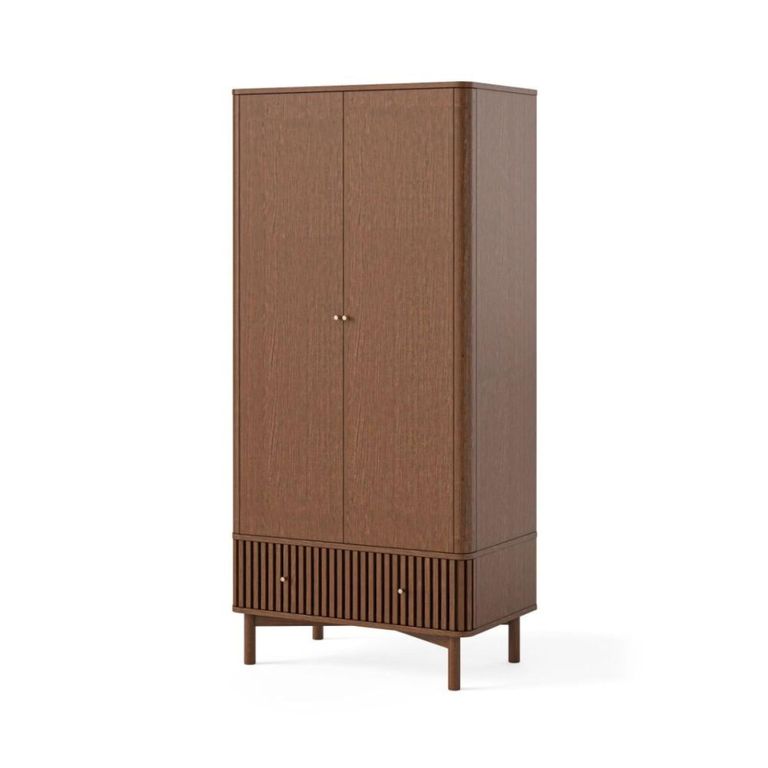 Soho Gents  Slatted Wardrobe - 2 Door - Dark Oak