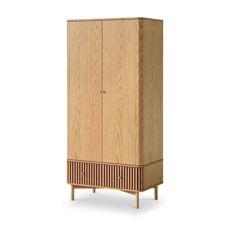 Soho Gents Slatted Wardrobe - 2 Door - Oak
