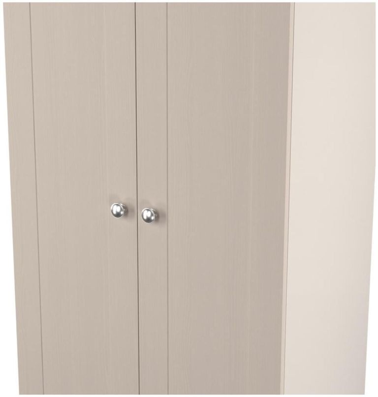 Sussex Cashmere and Oak Effect 2 Door Plain Tall Wardrobe