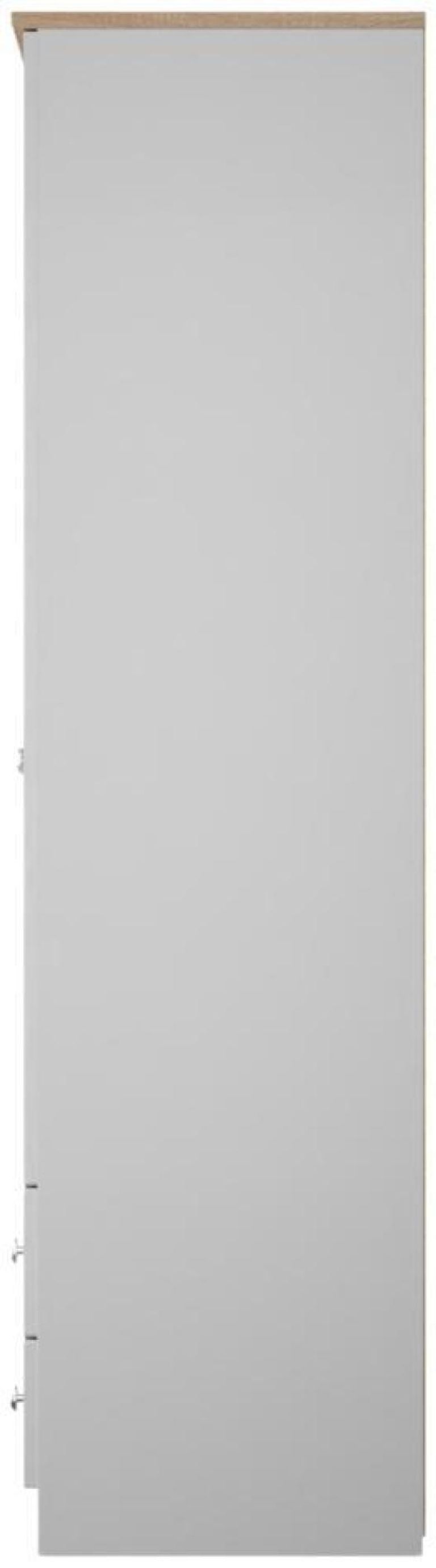 Sussex Grey Ash and Oak Effect Oak 2 Door 2 Drawer Double Wardrobe