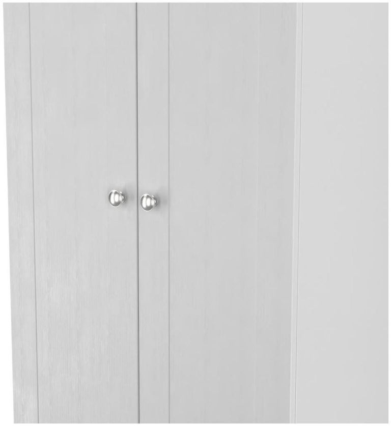 Sussex Grey and Oak Effect 2 Door Plain Tall Wardrobe