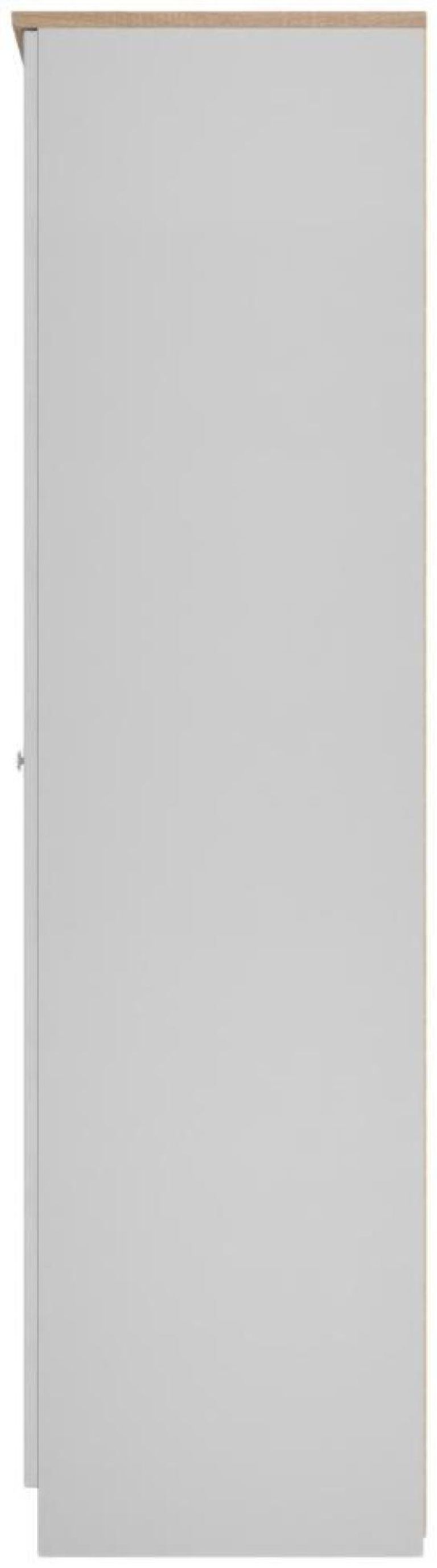 Sussex Grey and Oak Effect 3 Door Tall Triple Wardrobe - 1 Mirror