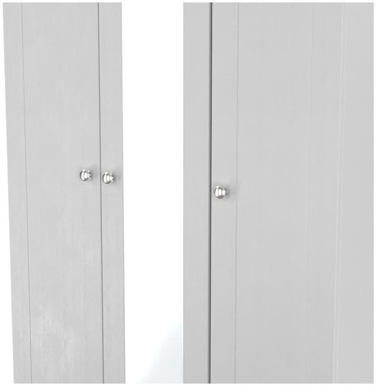 Sussex Grey and Oak Effect 3 Door Tall Triple Wardrobe - 1 Mirror