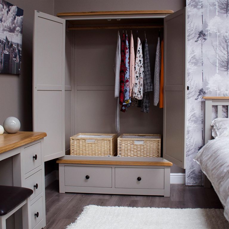 Diamond Painted Wardrobe - 2 Door - 2 Drawer