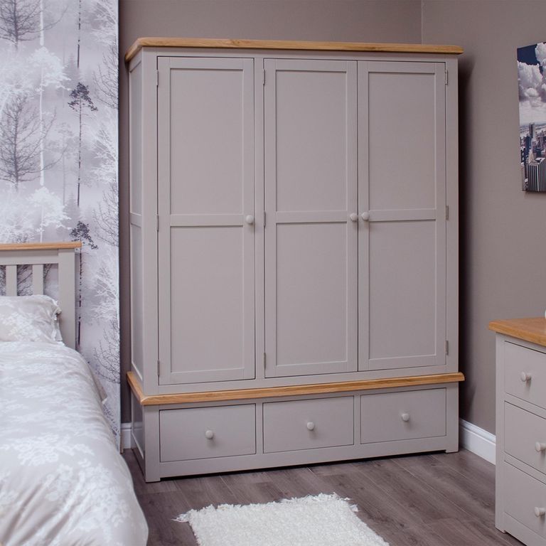Diamond Painted Wardrobe - 3 Door - 3 Drawer