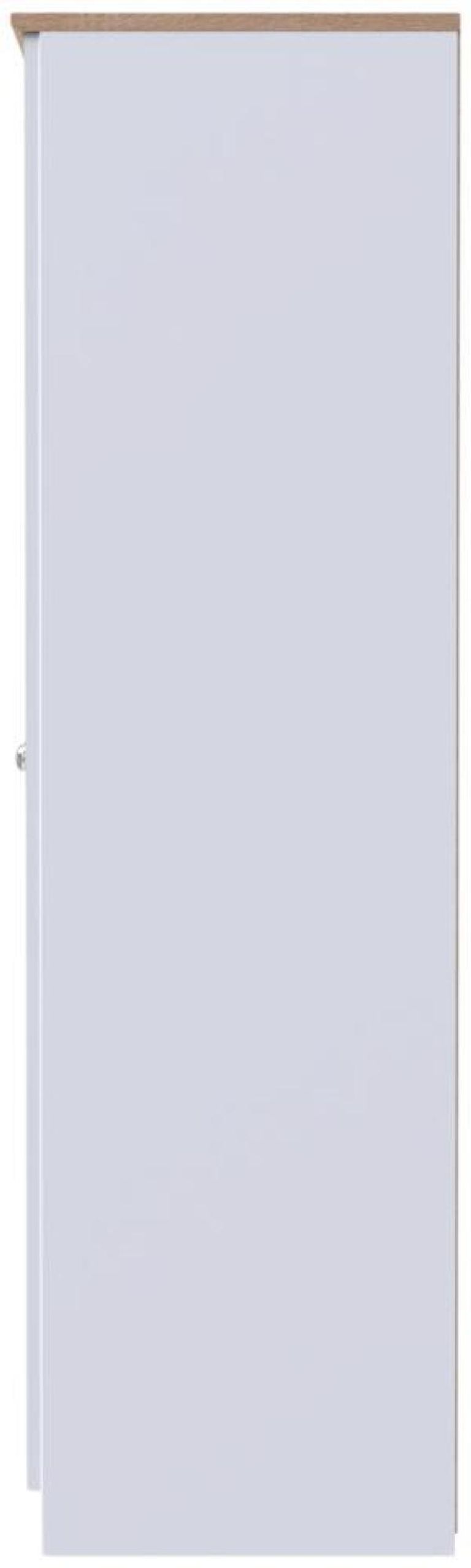 Sussex White and Oak Effect 2 Door Plain Tall Wardrobe