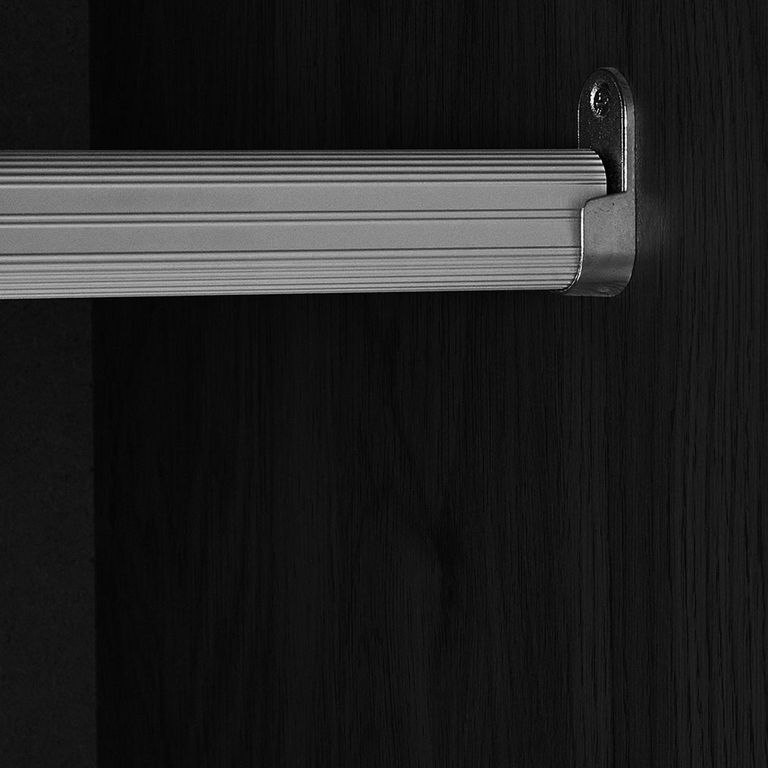 Sydney Wardrobe - 2 Door - Black and Faux Rattan