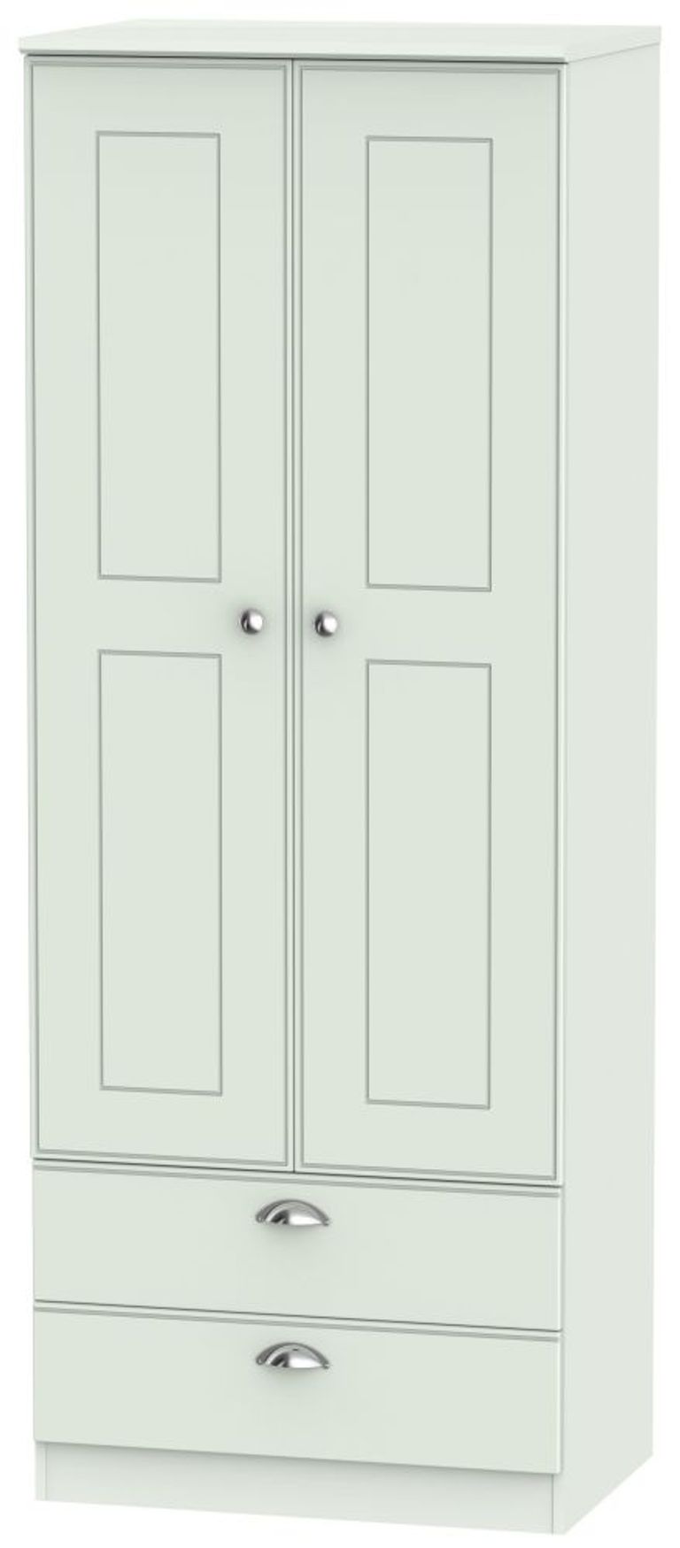 Victoria Grey 2 Door 2 Drawer Tall Wardrobe