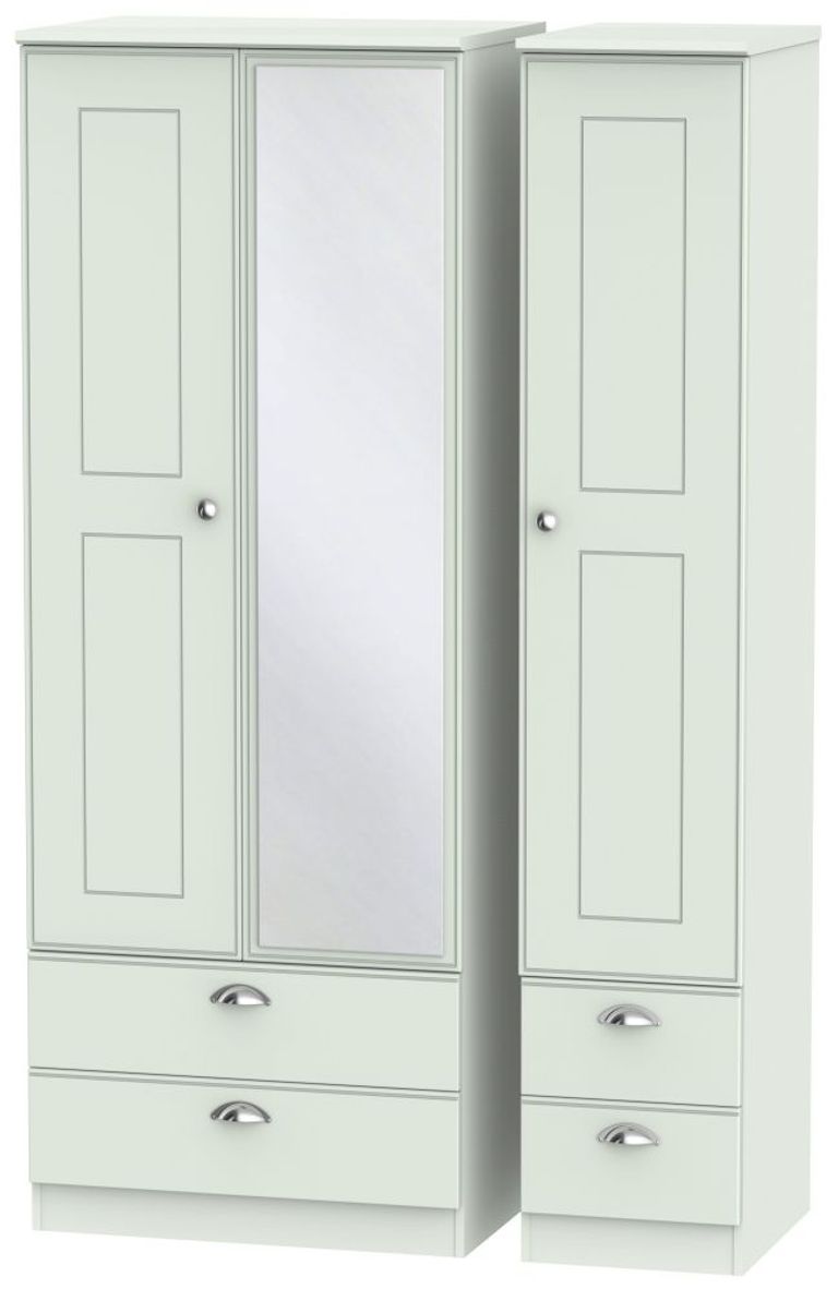 Victoria Wardrobe - 3 Door - 1 Mirror -  Tall - Combi - Grey