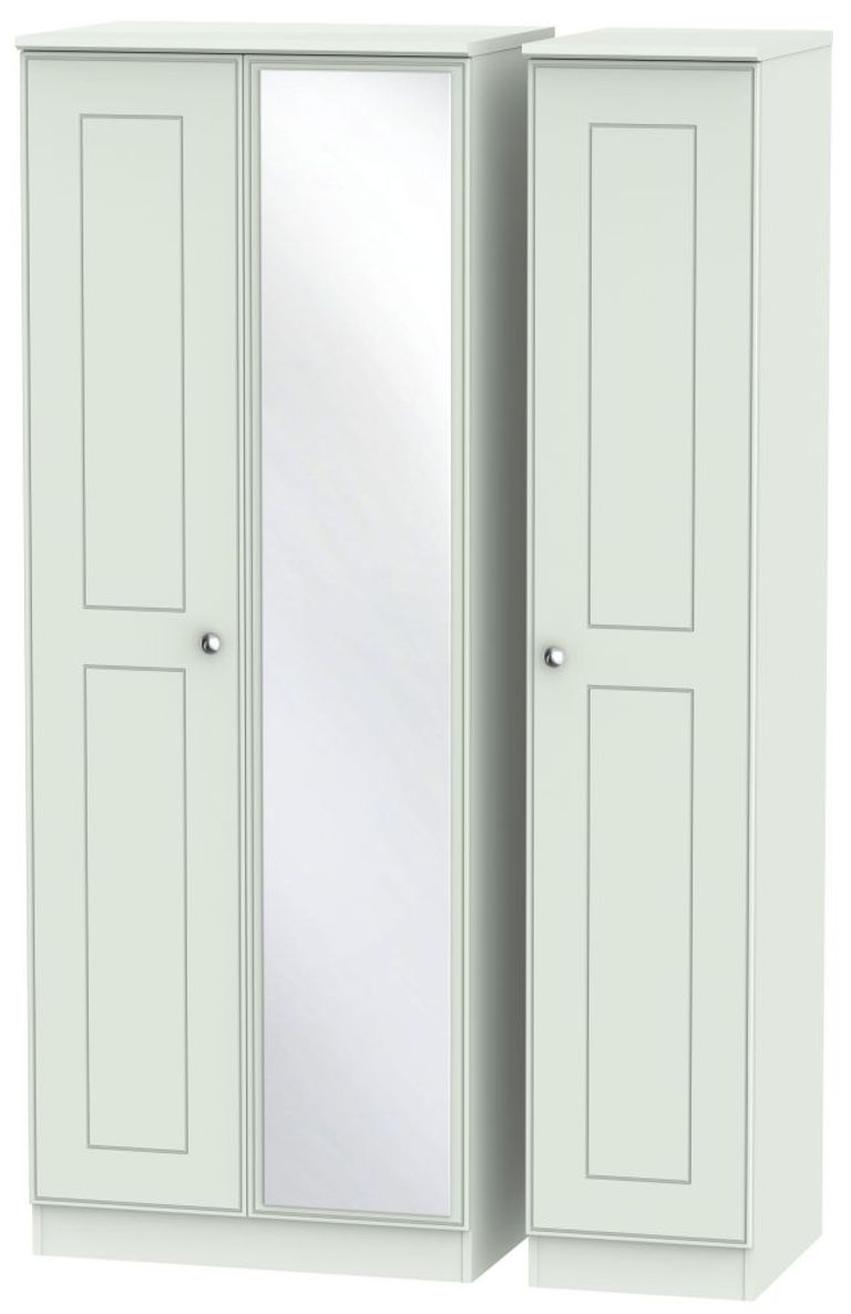 Victoria Grey 3 Door Tall Triple Wardrobe - 1 Mirror