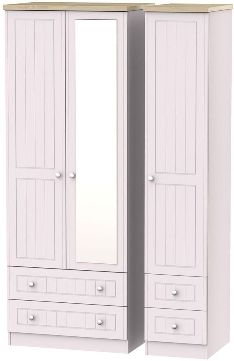 Vienna Cashmere 3 Door Tall Combi Wardrobe - 1 Mirror