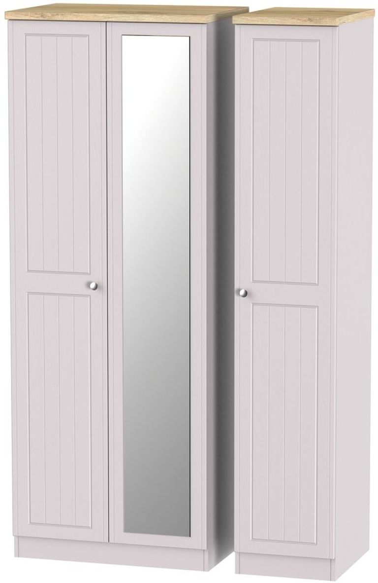 Vienna Cashmere 3 Door Tall Triple Wardrobe - 1 Mirror