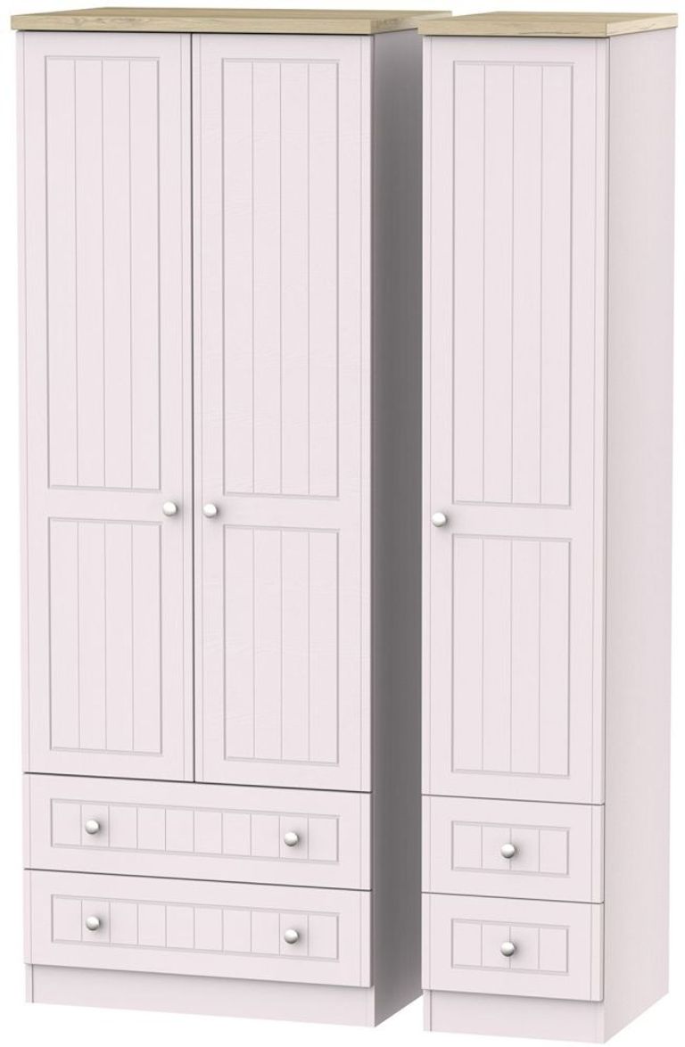 Vienna Cashmere 3 Door Tall Triple Wardrobe - 4 Drawers