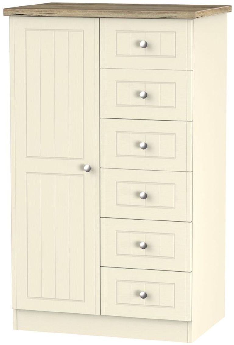 Vienna Cream 1 Door Midi Wardrobe