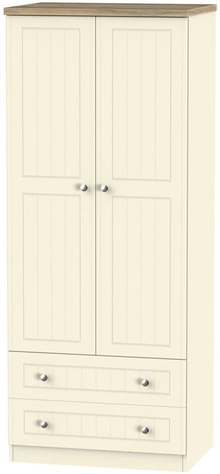 Vienna Cream 2 Door 2 Drawer Double Wardrobe
