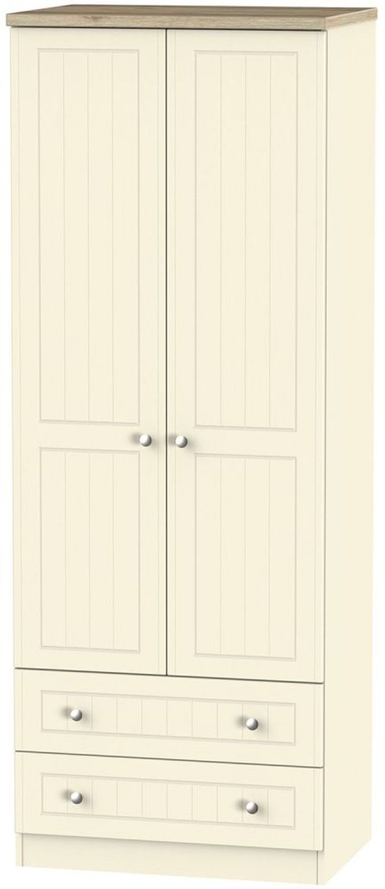 Vienna Cream 2 Door 2 Drawer Tall Wardrobe