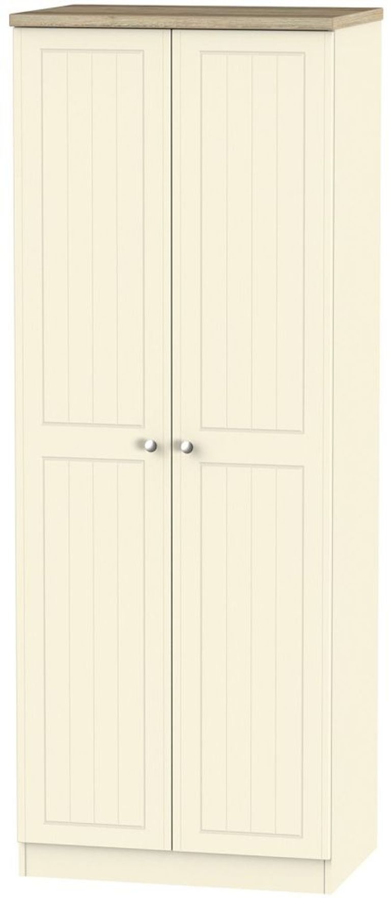Vienna Cream 2 Door Plain Tall Wardrobe