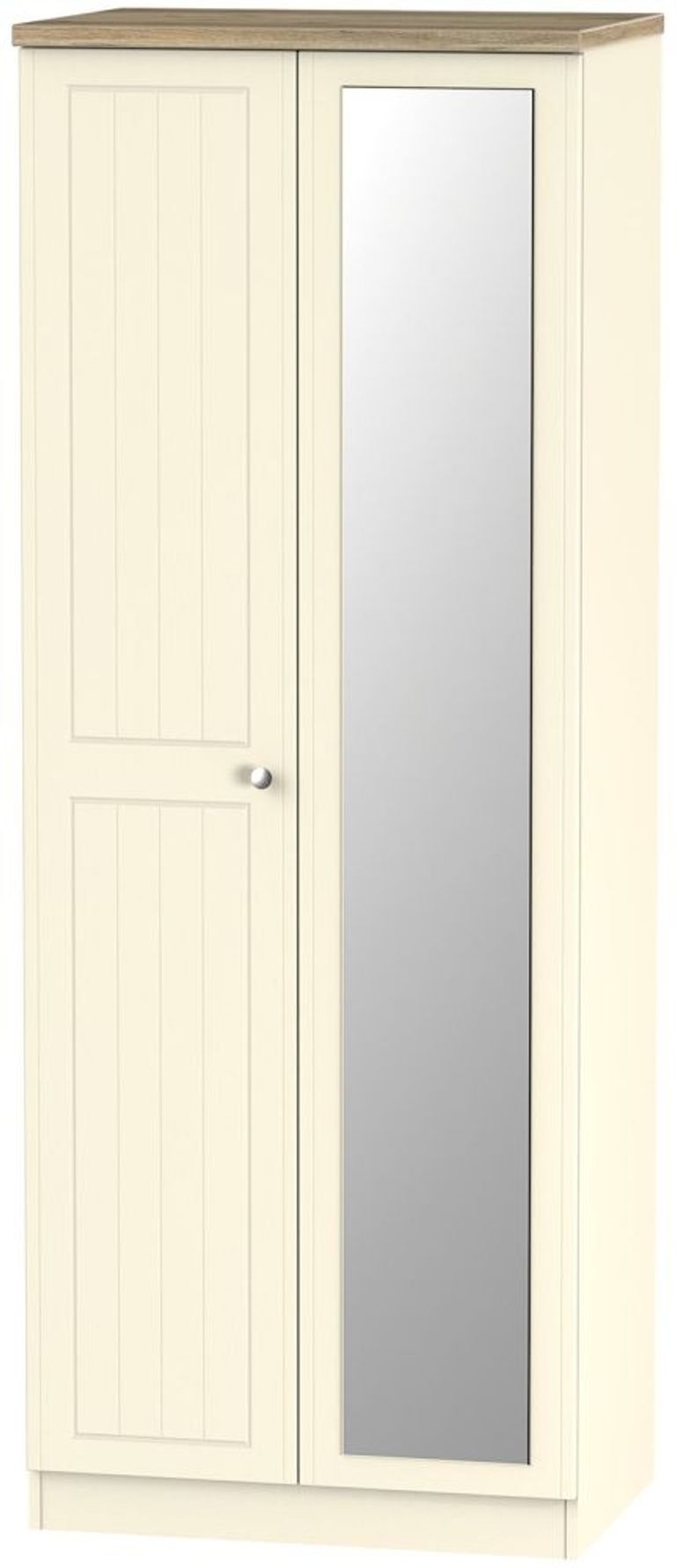 Vienna Cream 2 Door Tall Wardrobe - 1 Mirror