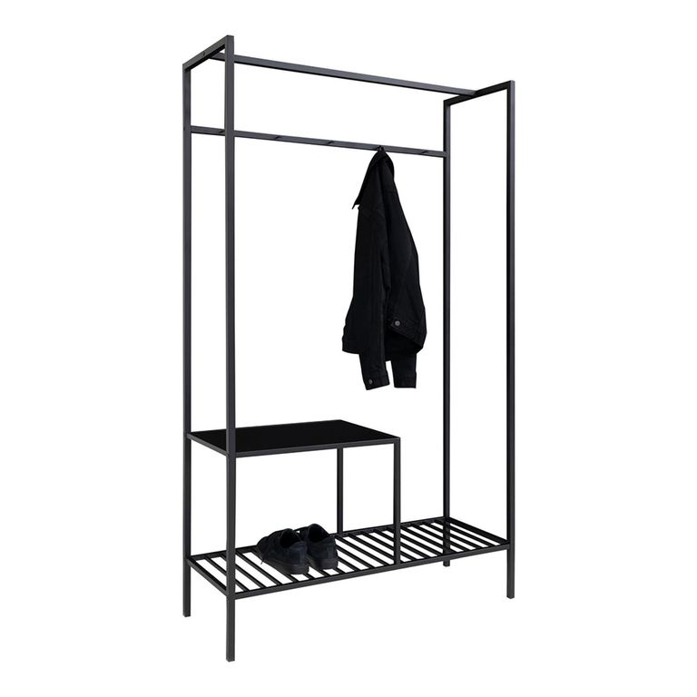 Vita Open Wardrobe - Black Melamine
