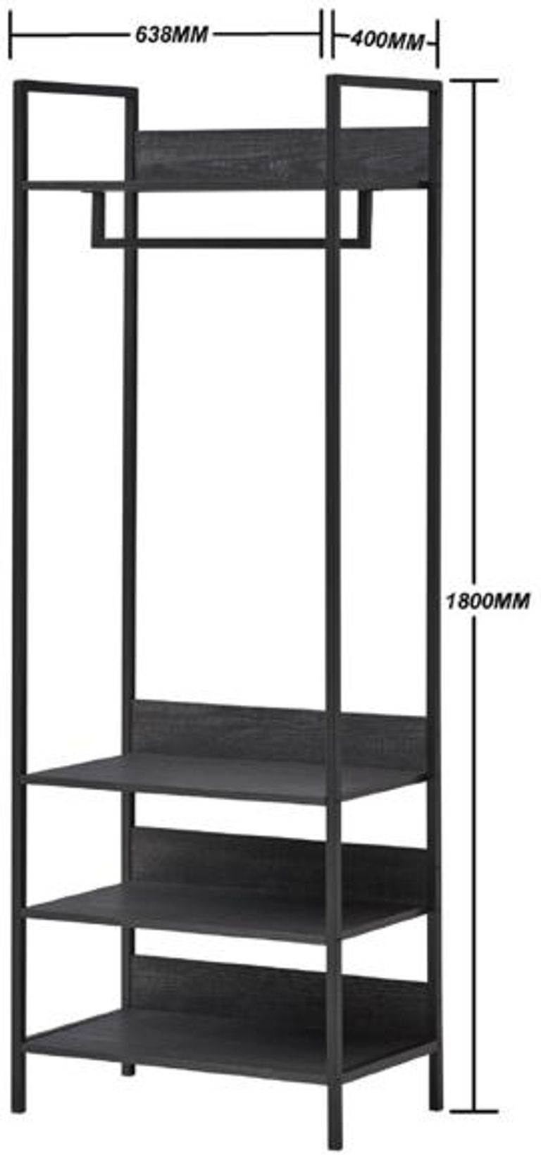 Warren 4 Shelves Narrow Open Wardrobe - Variant Available