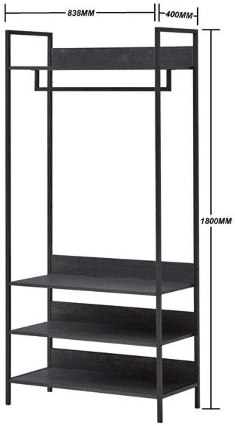 Warren 4 Shelves Wide Open Wardrobe - Variant Available