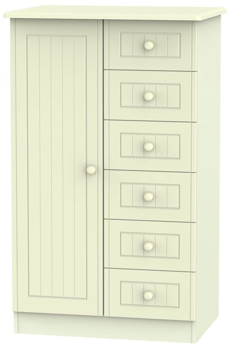 Warwick Cream 1 Door Midi Wardrobe