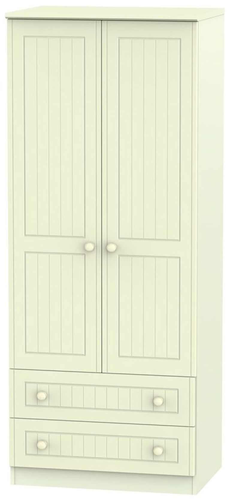 Warwick Cream 2 Door 2 Drawer Double Wardrobe