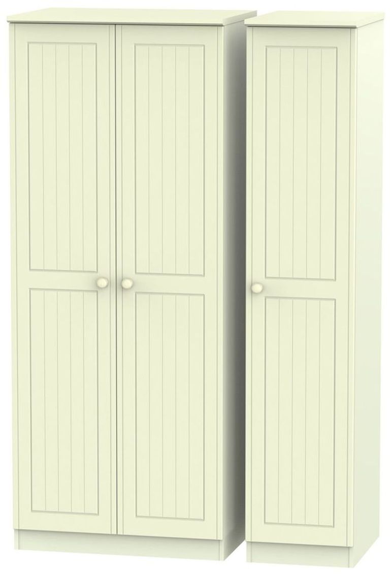 Warwick Cream 3 Door Triple Wardrobe
