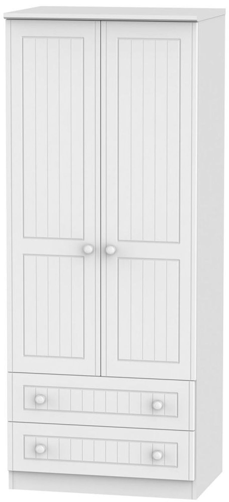 Warwick White 2 Door 2 Drawer Double Wardrobe