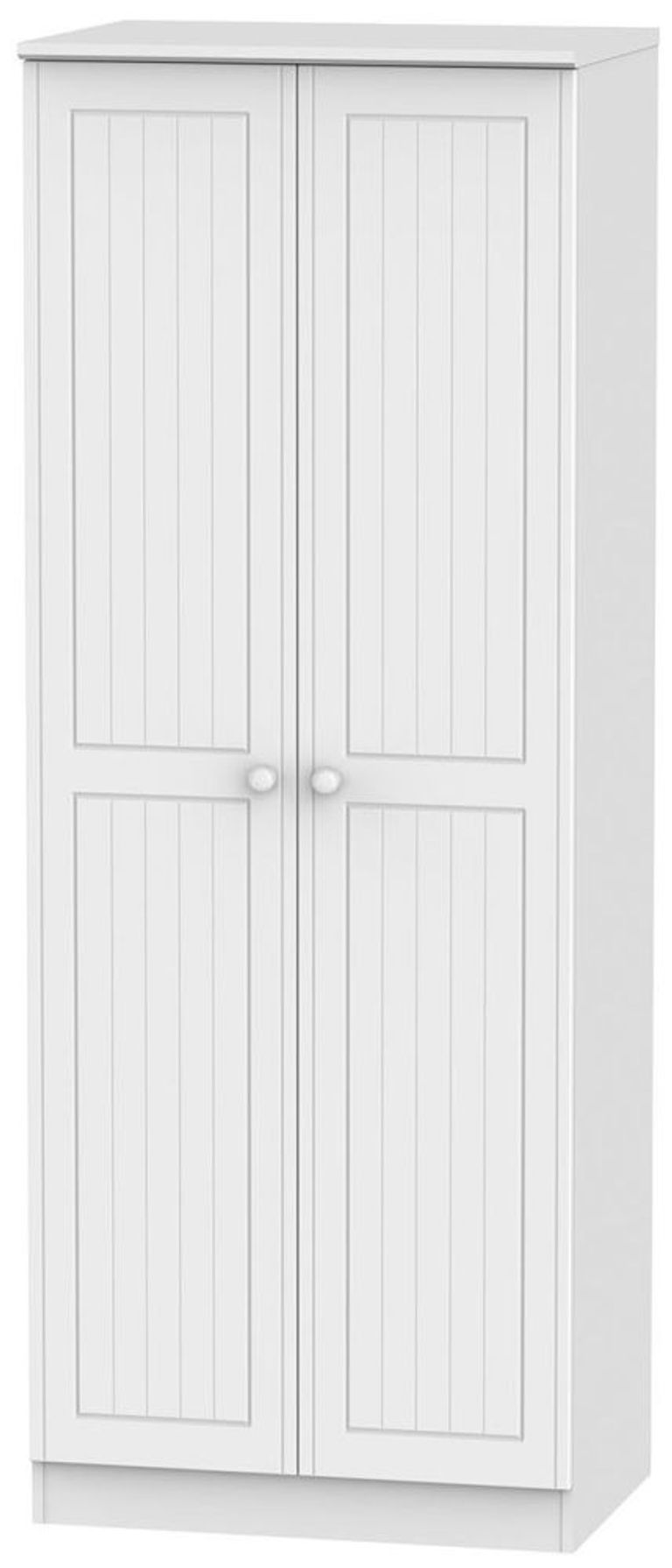 Warwick White 2 Door Plain Tall Wardrobe