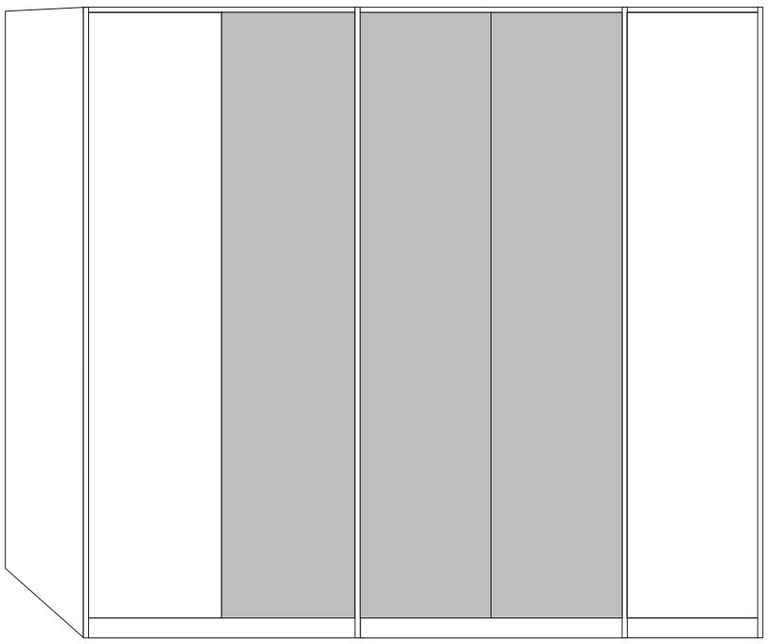 All In Wardrobe - 5 Door - Polar Larch and Grey