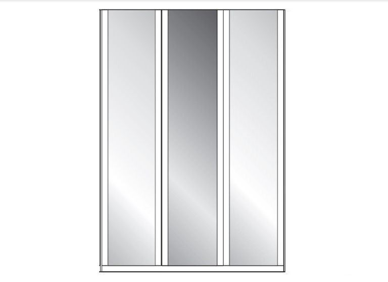 Berlin White Glass Wardrobe - 3 Door with 1 Mirrored Door - FSS15952