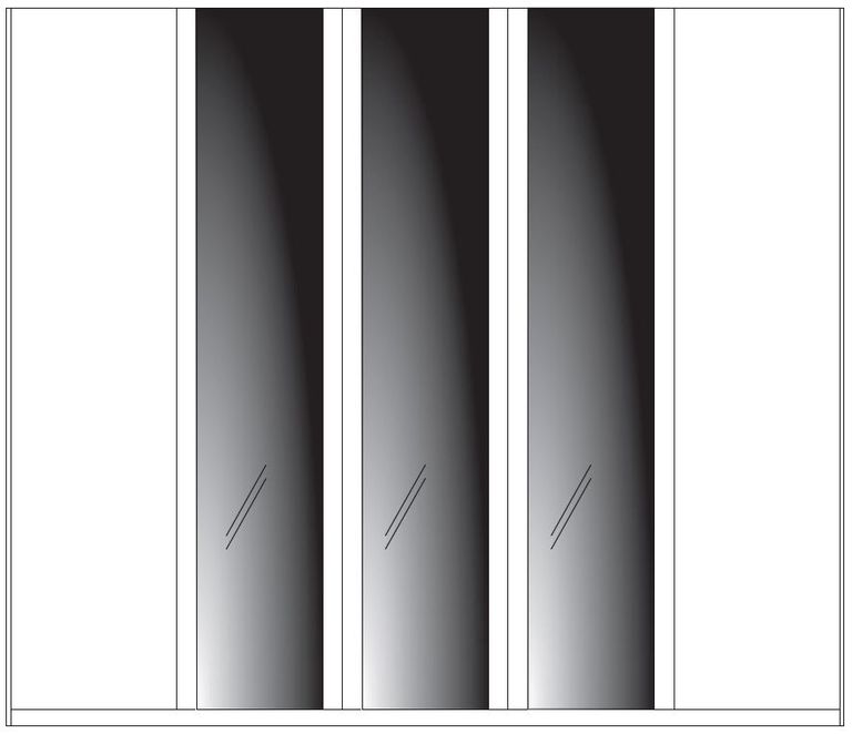 Berlin Oak and White Wardrobe - 5 Door Glass