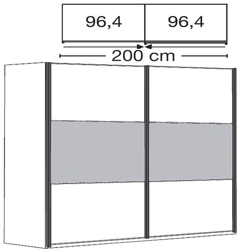 Breda Wardrobe Sliding - 2 Door - Oak and Slate - 200cm