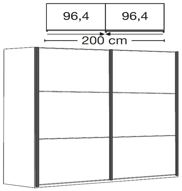 Breda Wardrobe Sliding - 2 Door - White - 200cm