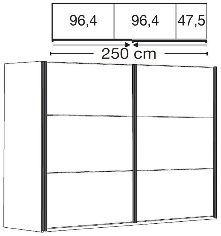 Breda Wardrobe Sliding - 2 Door - White - 250cm