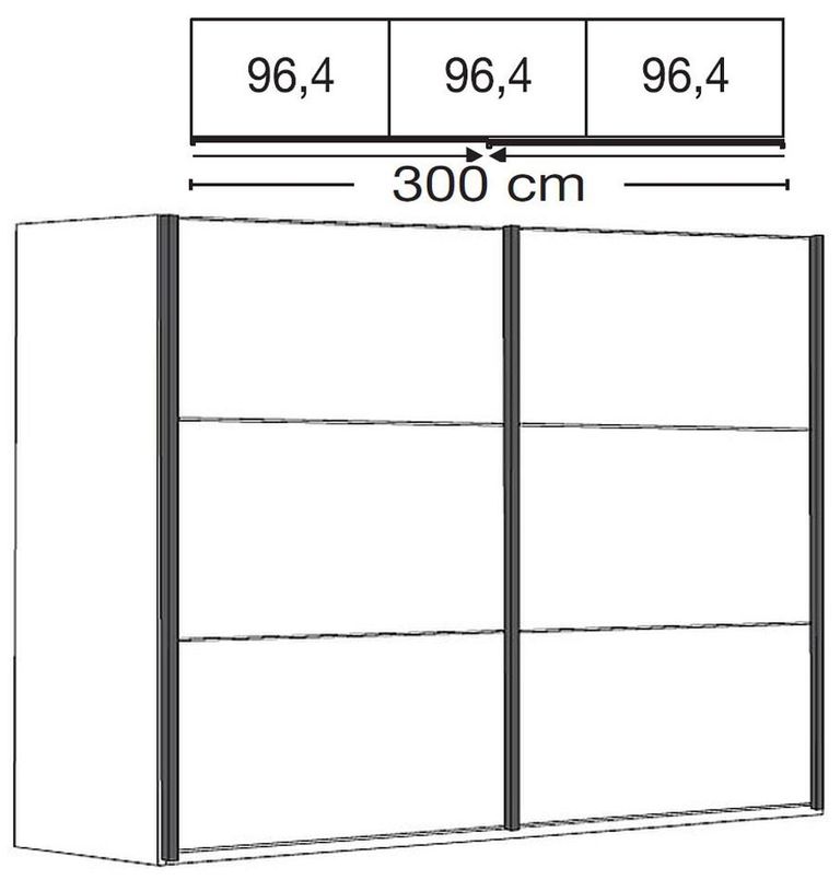 Breda Wardrobe Sliding - 2 Door - White - 300cm