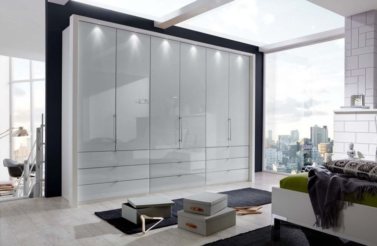 Loft Wardrobe - Bi-Fold Panorama Glass Door Functional - Variation Available