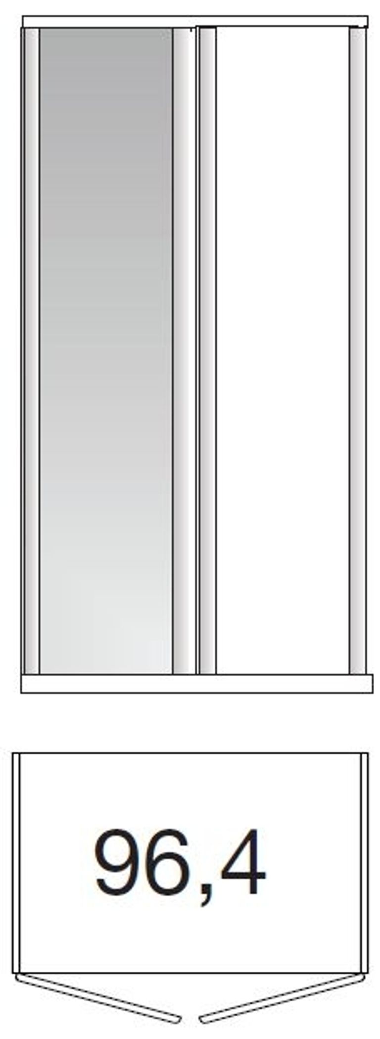 Luxor 3+4 Wardrobe - 2 Door Mirror - Rustic Oak - LH