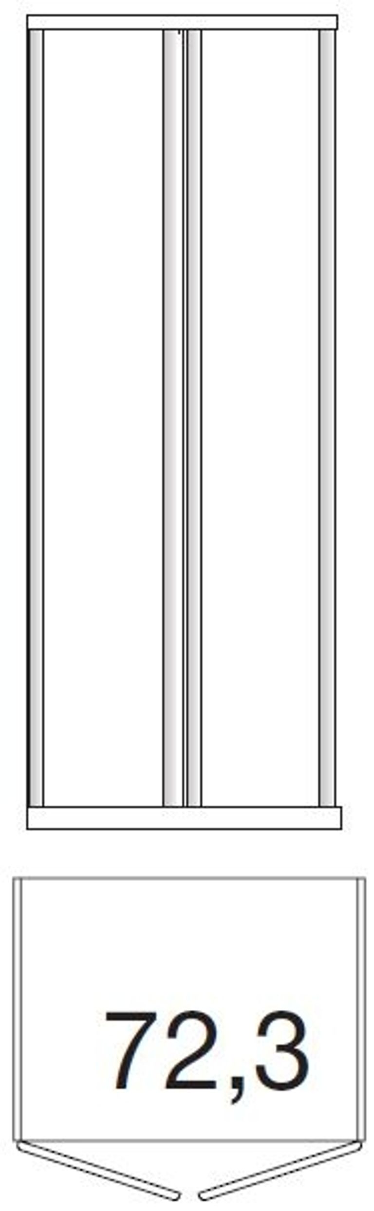 Luxor 3+4 Wardrobe - 2 Door - Rustic Oak - 75cm