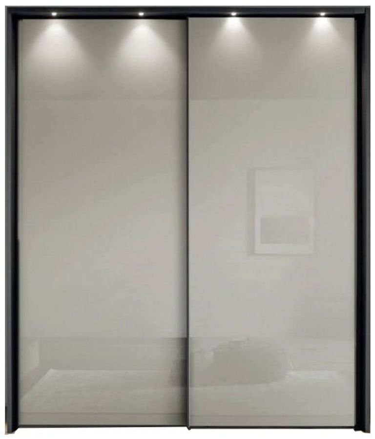 Nizza Sliding Wardrobe - 2 Door - Champagne Glass