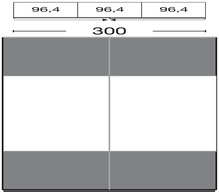Portland Sliding Wardrobe - 2 Door - White and Grey