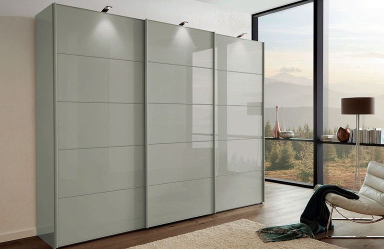 Westside 2 Sliding Wardrobe - Grey Glass Front - Variation Available