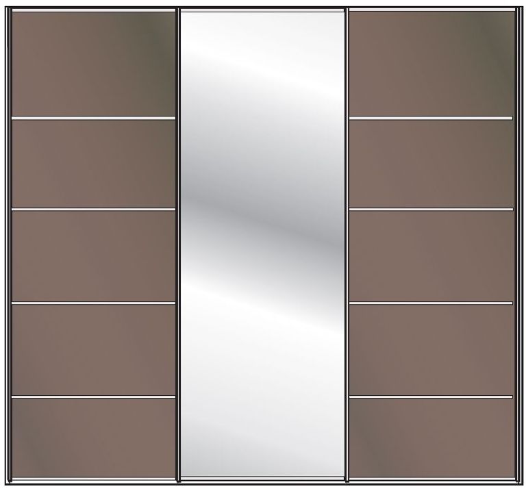 Westside Sliding Wardrobe - 3 Door - Mirror - Havana Glass