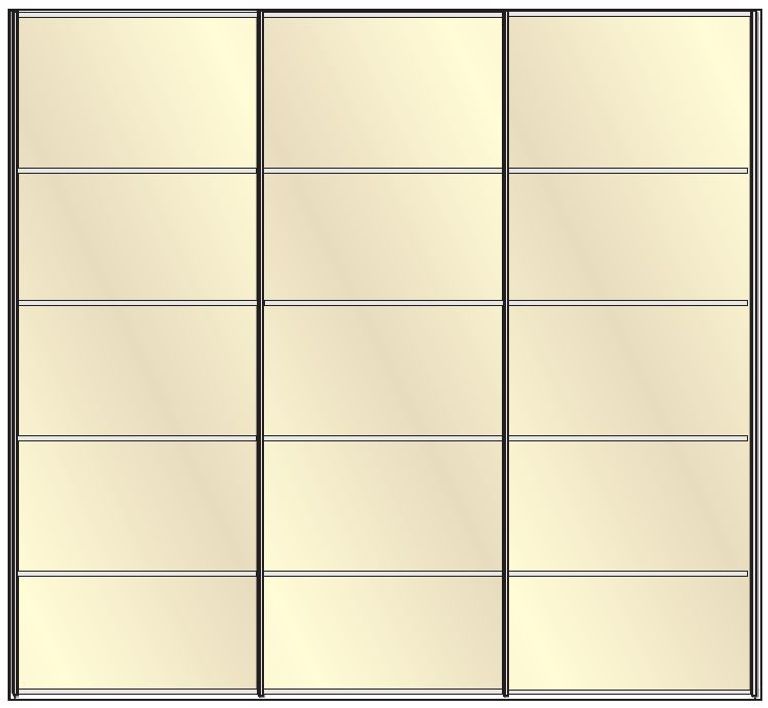 Westside Sliding Wardrobe - 3 Door - Champagne Glass